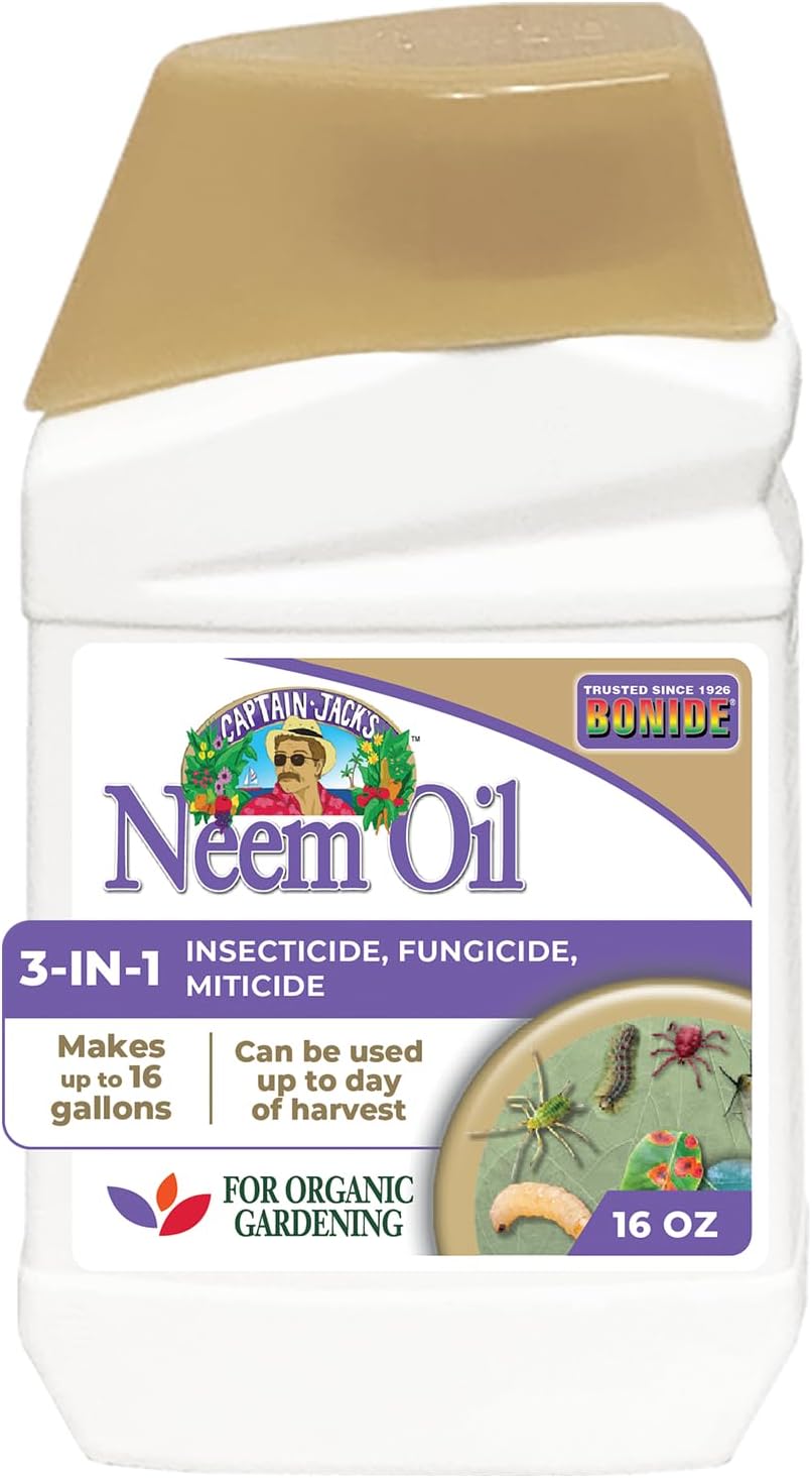 Bonide Captain Jack's Neem Oil, 16 oz. Concentrate, Multi-Purpose Fungicide, Insecticide and Miticide for Organic Gardening | Multi-Purpose Fungicide