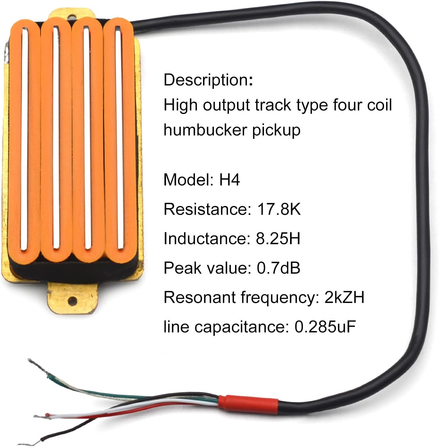 SAPHUE 2-Dual Blade Electric Guitar High Output Track Type Four Coil Humbucker Pickup Black