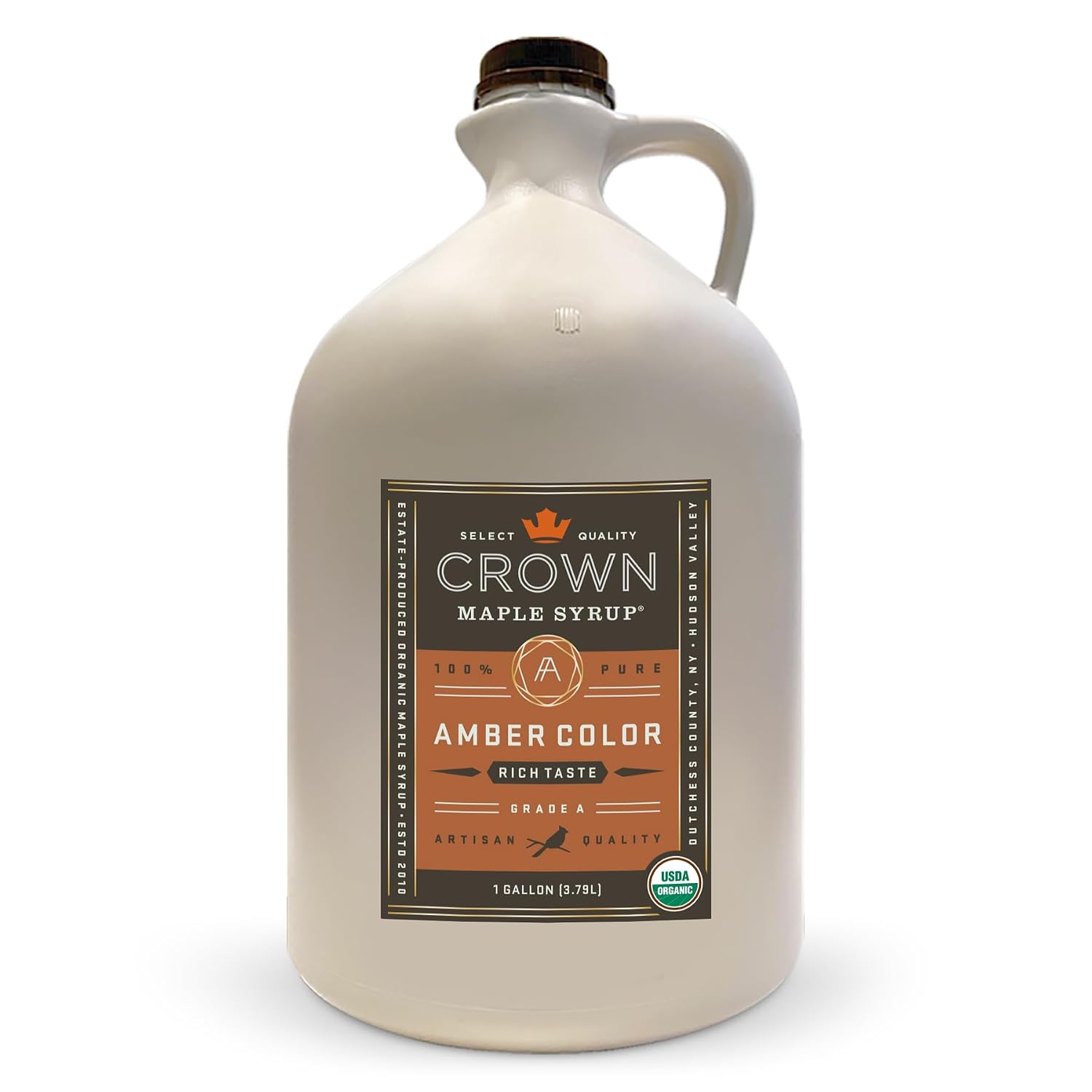 Crown Maple Organic 100% Pure Amber Color Rich Taste Maple Syrup, Flavor Marinades, Cocktails, Pancakes, Squash & Bacon, 12.7 Fl Oz