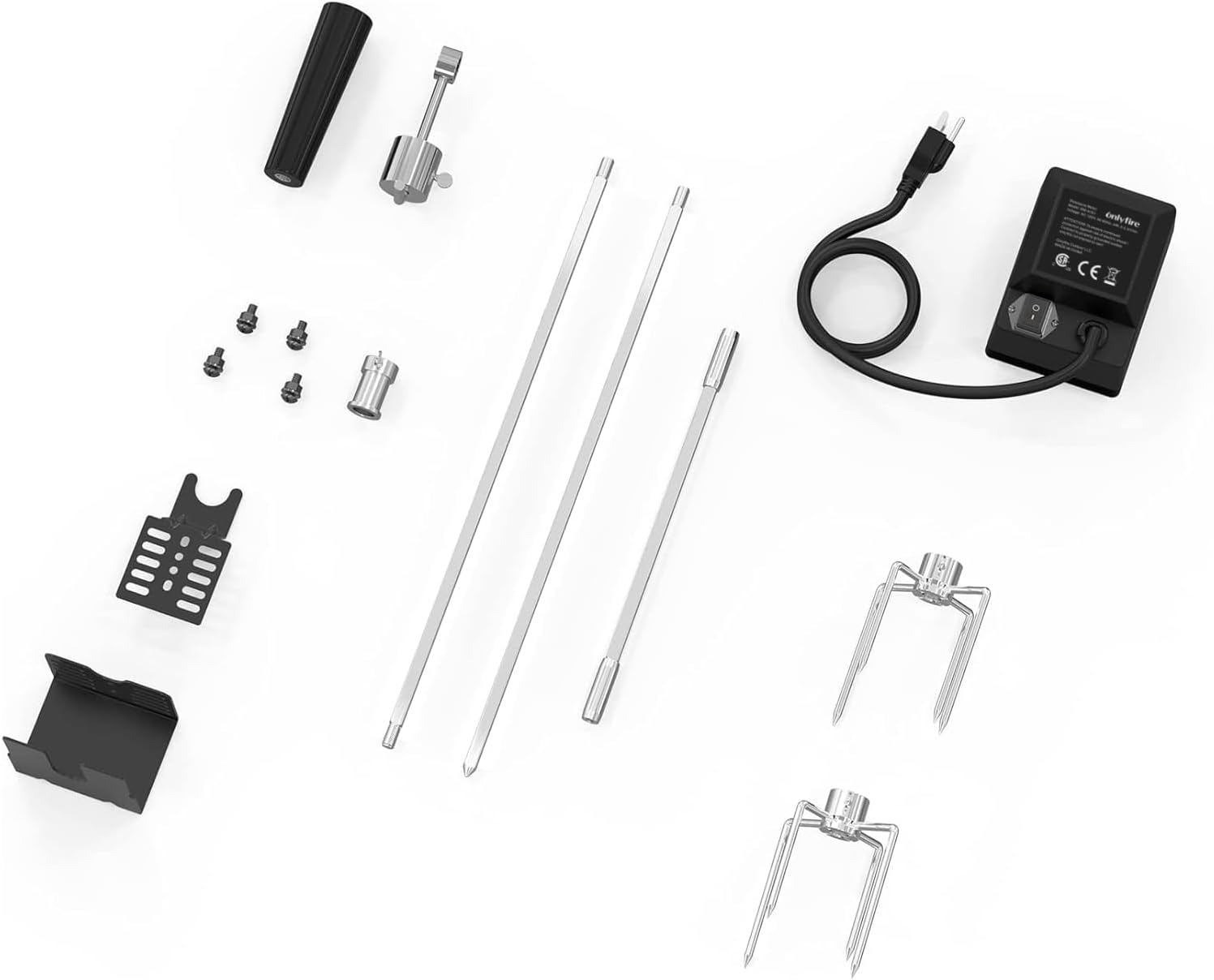 onlyfire Universal Rotisserie Kit BBQ Grilling Accessory Kit for Gas Grills | Fits Most 2 to 4 Burners Gas Grills