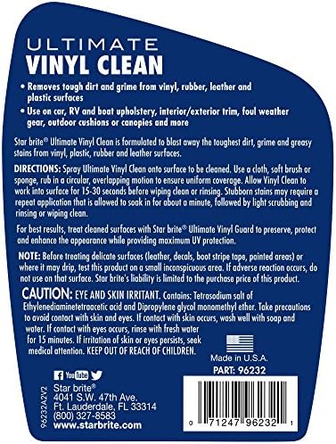 STAR BRITE Ultimate Vinyl Clean Multi-Surface Cleaner | Spray away the toughest dirt, grime, and greasy stains from vinyl, plastic, rubber