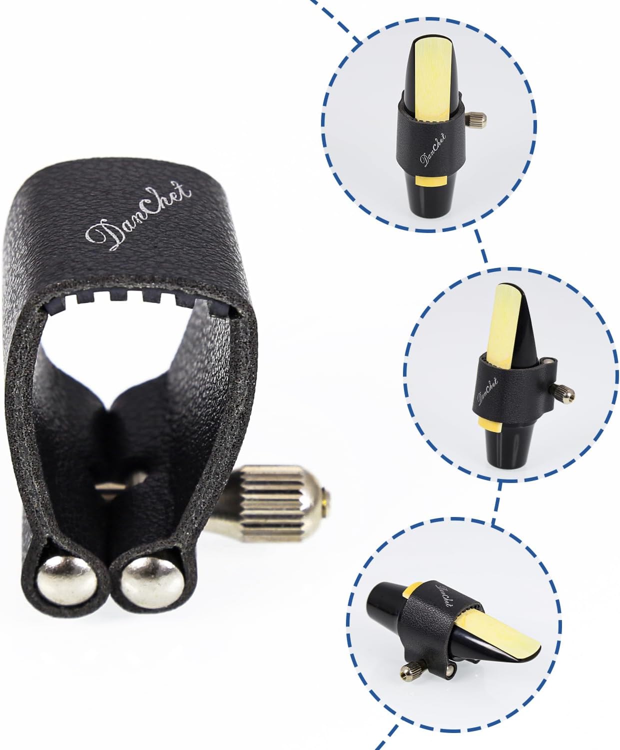 Tenor Saxophone Sax Ligature Fastener, Leather Ligature for Tenor Saxophone