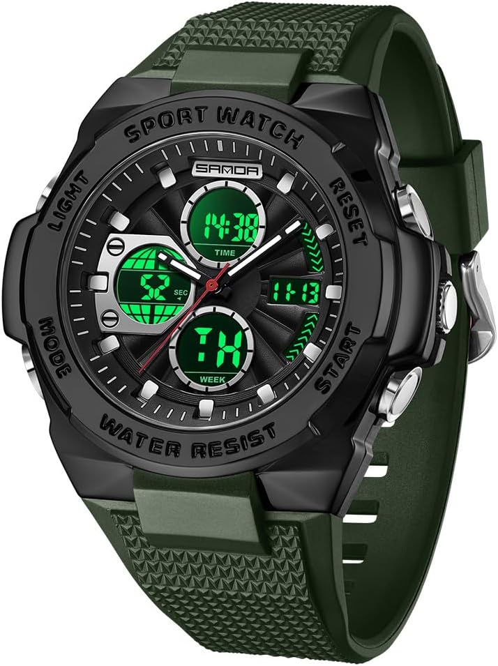 FANMIS Men's Digital Sport Watch Military LED Alarm Waterproof Quartz Watch | Tactical Outdoor Sport Watch Multi Function Led Display Alarm Stopwatch Date Quartz Rugged Style Daily Water Resistance