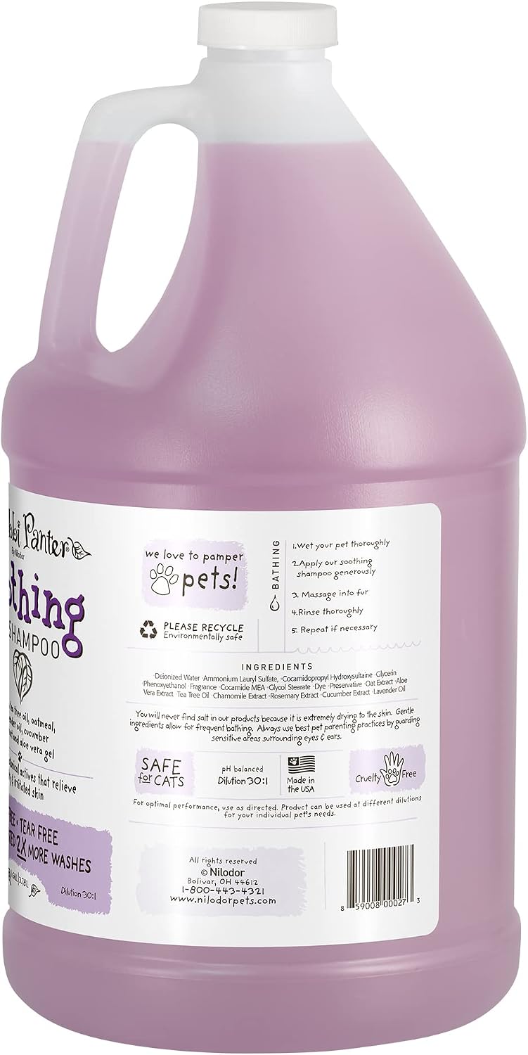Bobbi Panter Soothing Dog Shampoo Tea Tree, Lavender, Cucumber & Oat Protein – Natural Formula for Sensitive Skin & Irritation Relief, Tear-Free, 30:1 Concentrate, Made in USA, 14 oz