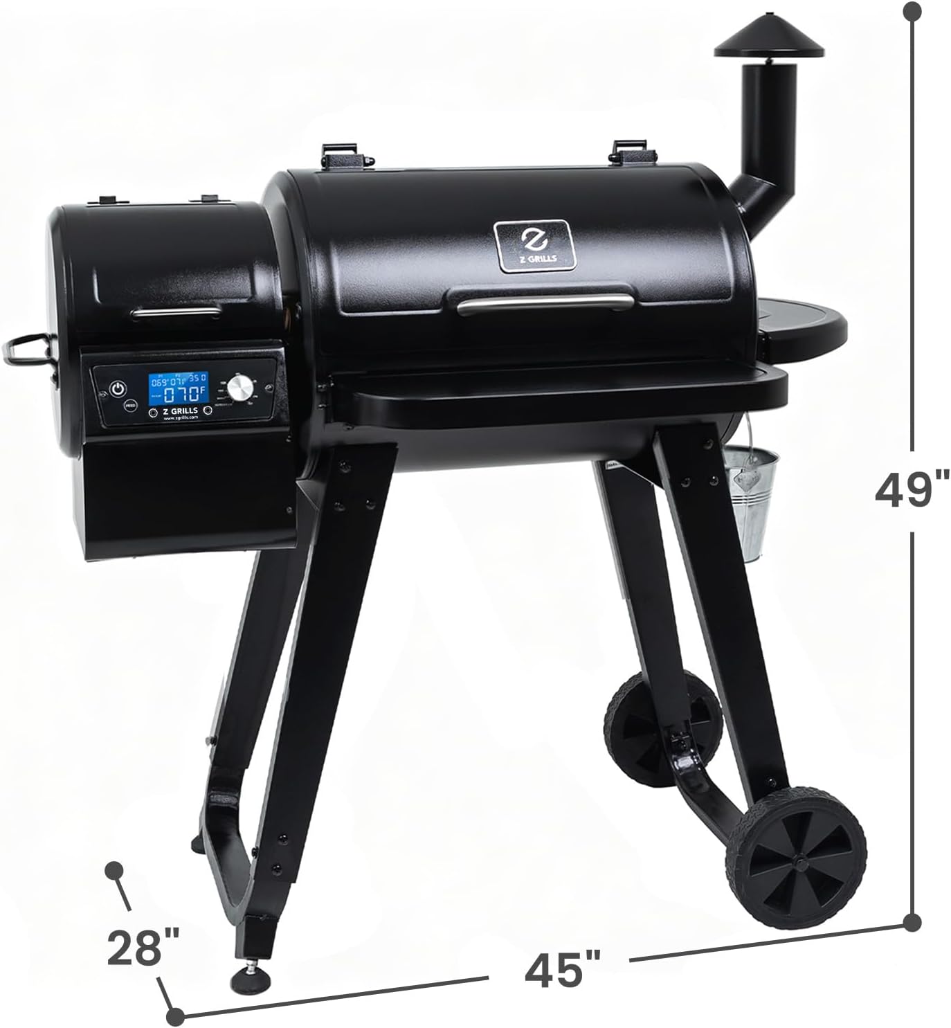 Z GRILLS Wood Pellet Smoker Grill, 8 in 1 BBQ Grill with Auto Temperature Control, 697 sq in Cooking Area for Backyard, Patio and Outdoor Cooking, 7002E, Sliver