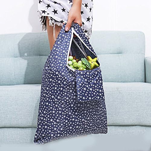 Kaxich Reusable Grocery Shopping Bags - Foldable Eco-friendly Shopper Tote Bags (4 Pack) Waterproof & Machine Washable