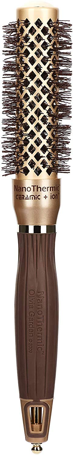 Olivia Garden NanoThermic Ceramic + Ion Round Thermal Hair Brush - Not Electrical - Professional Blowout Brush for Normal to Thick Hair