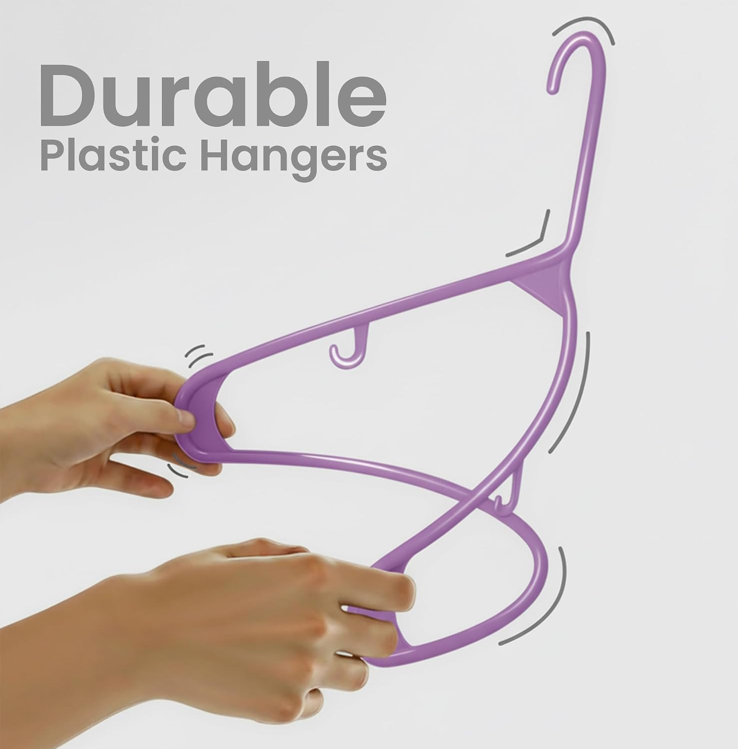 Utopia Home Plastic Hangers 50 Pack – Built-in Strap Hooks Black