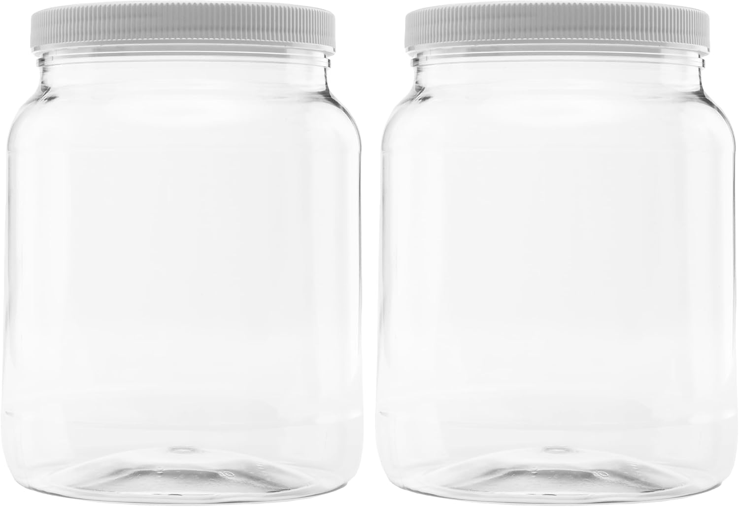 1 Pack - 128 oz (1 Gallon) Plastic Storage Jars with 110-400 Leak Proof Black Lids, Food Grade, BPA Free, Hand Wash Only (128oz, BLK, 1PK)