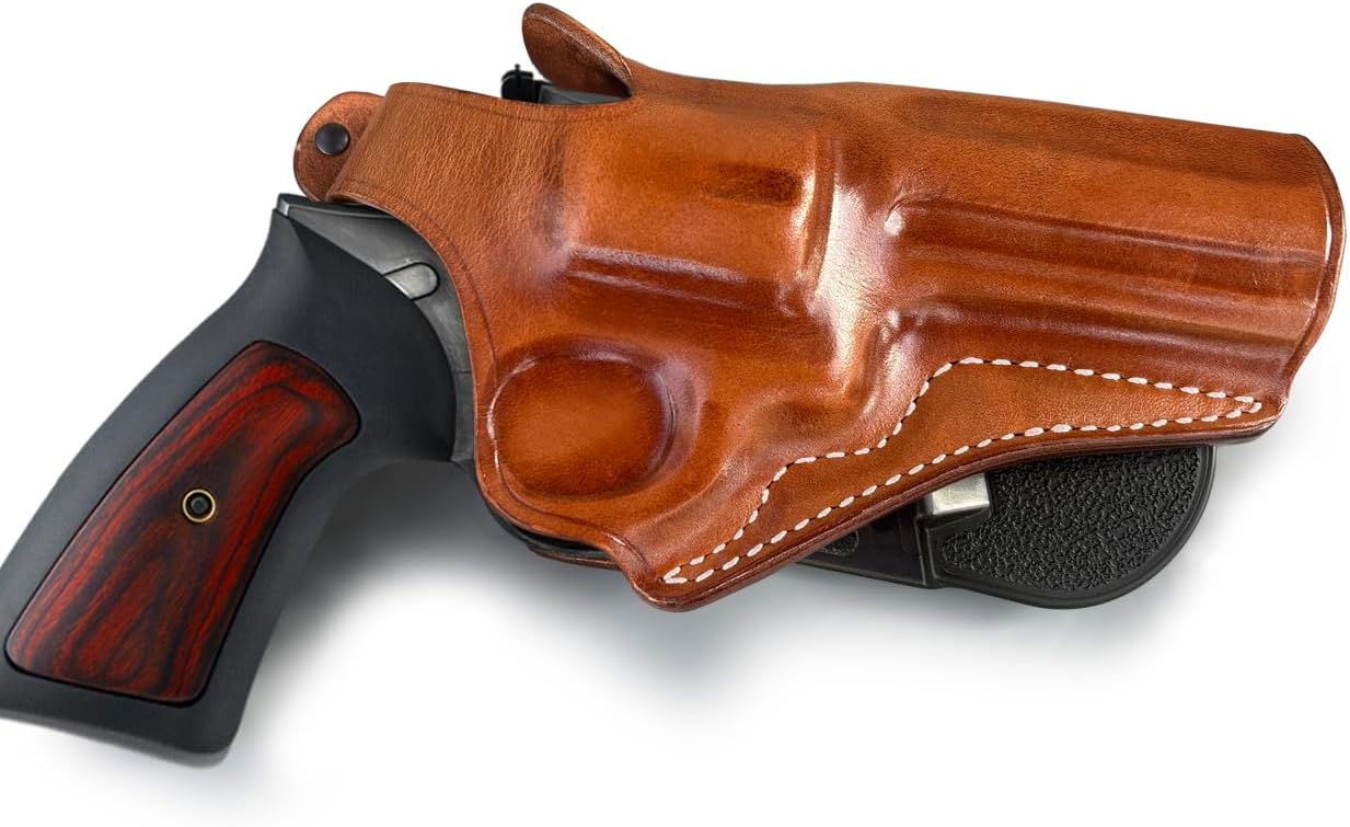 Masc Premium Leather OWB Paddle Holster for with Thumb Break Fits, GP-100 4.2-inch, Brown #1033#