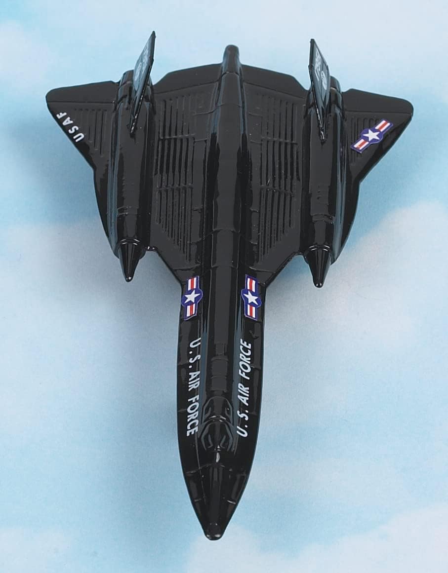 Hot Wings Planes SR-71 Blackbird (Without Drone) with Connectible Runway Die Cast Plane in Aviation Museums Nationwide, Black
