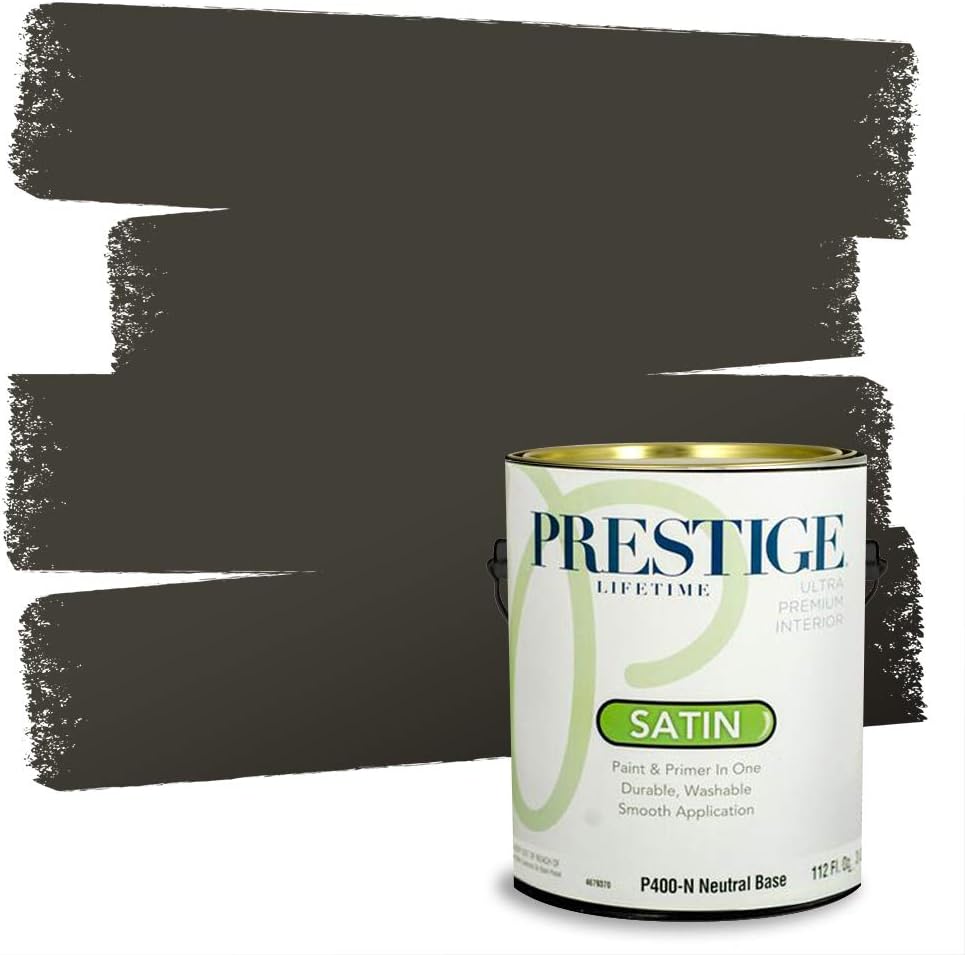 PRESTIGE Paints Exterior Paint and Primer In One, 1-Gallon, Satin, Comparable Match of Sherwin Williams* Ripe Olive*