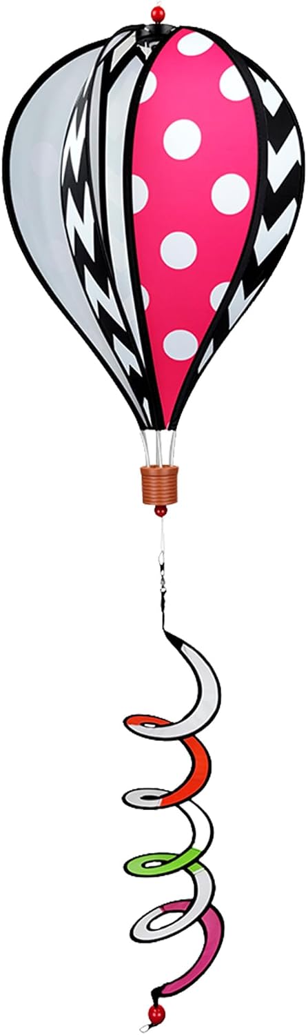 Hot Air Balloon Hanging Garden Spinner 16" - Vibrant Patriotic Design, Weather-Resistant Outdoor Decor, Durable & Lightweight for Patios, Yards, and Gardens - Eye-Catching Wind Spinner