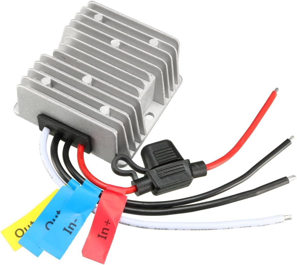 uxcell Power Converter Regulator DC12V/24V to DC6V 25A 150W Waterproof Voltage Convert Transformer