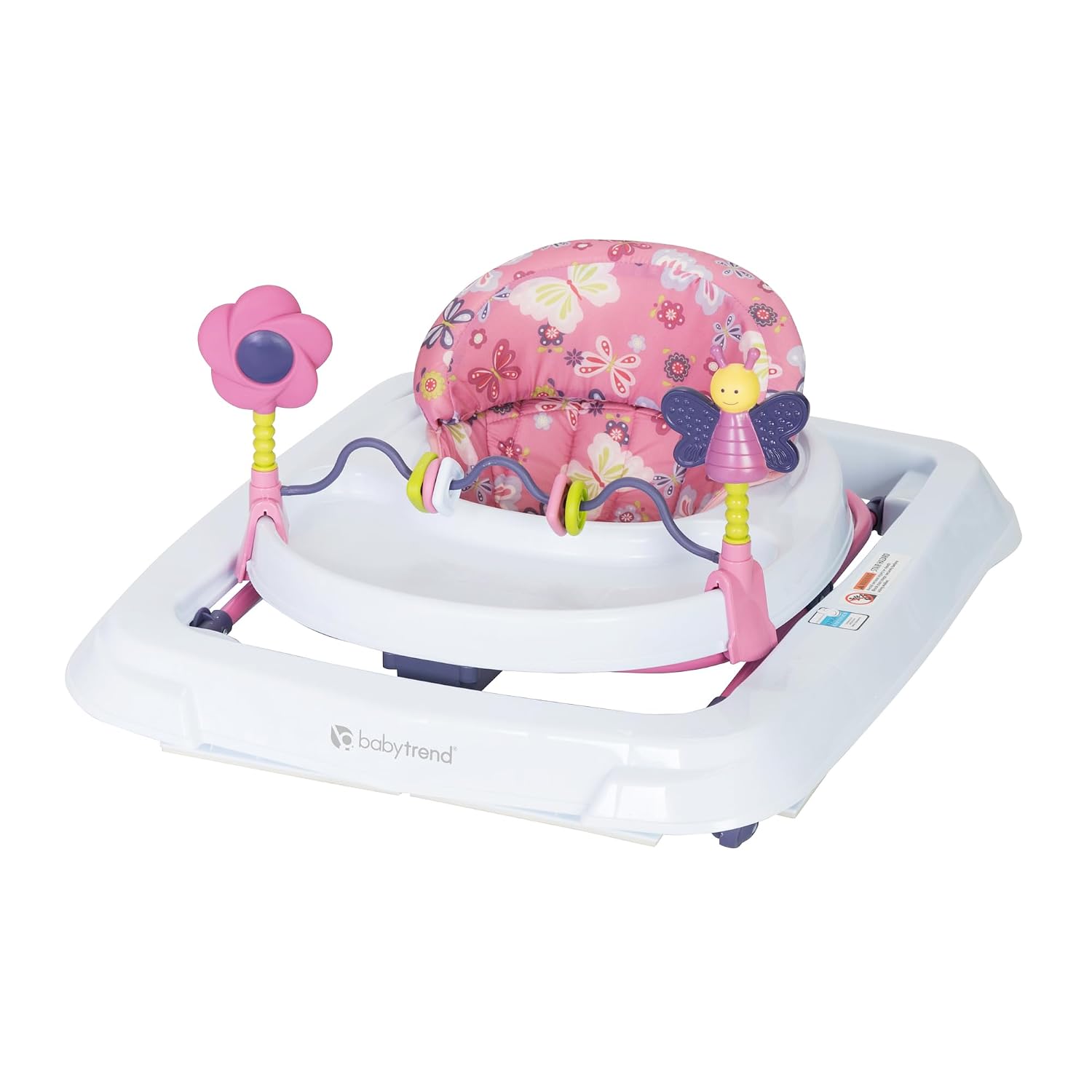 Smart Steps Trend Activity Walker with Removeable Toy Bar, Multi-Directional Front Wheels, Tray, Adjustable Height and Flat Fold Frame for Storage, Ages 6 Months +, Emily Pink