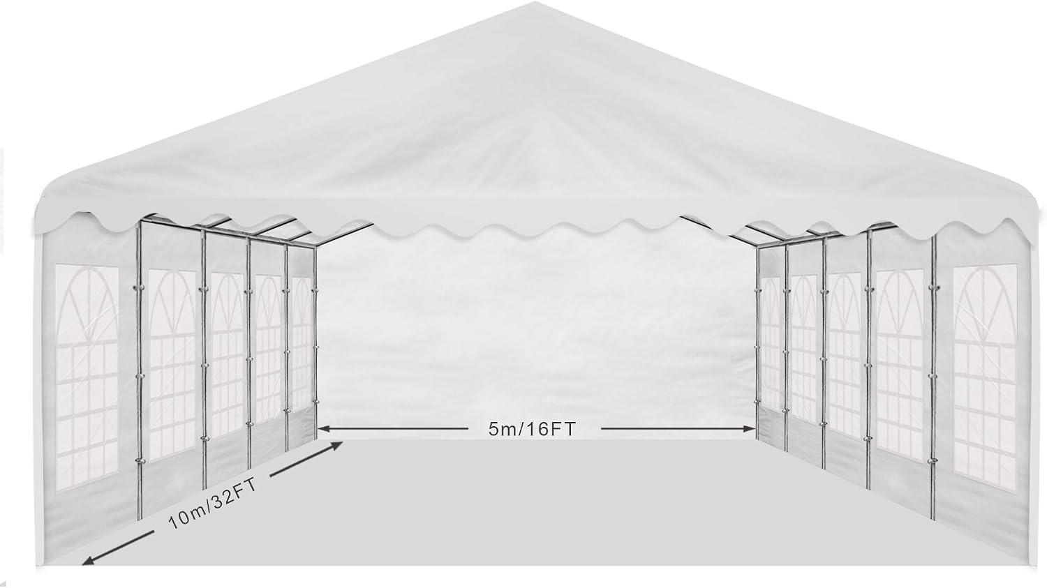 AMERICAN PHOENIX Party Tent 20x20 ft Heavy Duty Canopy Shelter for Wedding Event Fair with Fire Retardant Roof with Sidewalls and Windows White (20x20 - PE)