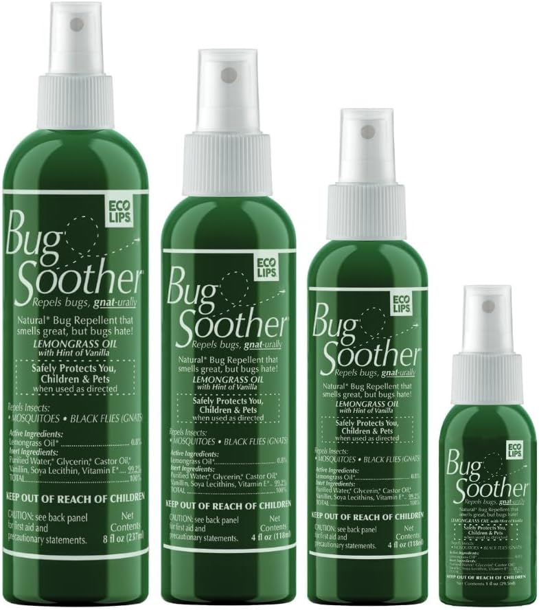 Bug Soother Natural Insect Repellent Spray, DEET-Free 8 oz. (2 Count) | Plant Based | Repels Mosquitos, Gnats & No See'ums | Family Safe | Made in the USA