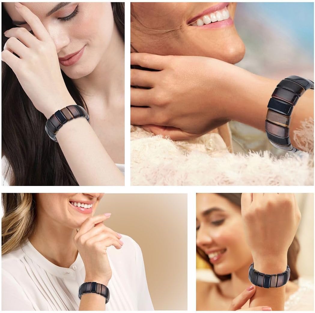 Gemstone Bracelets Charm Cuff Bracelets for Men Bangle Stretch Beaded | Birthday, Gifts