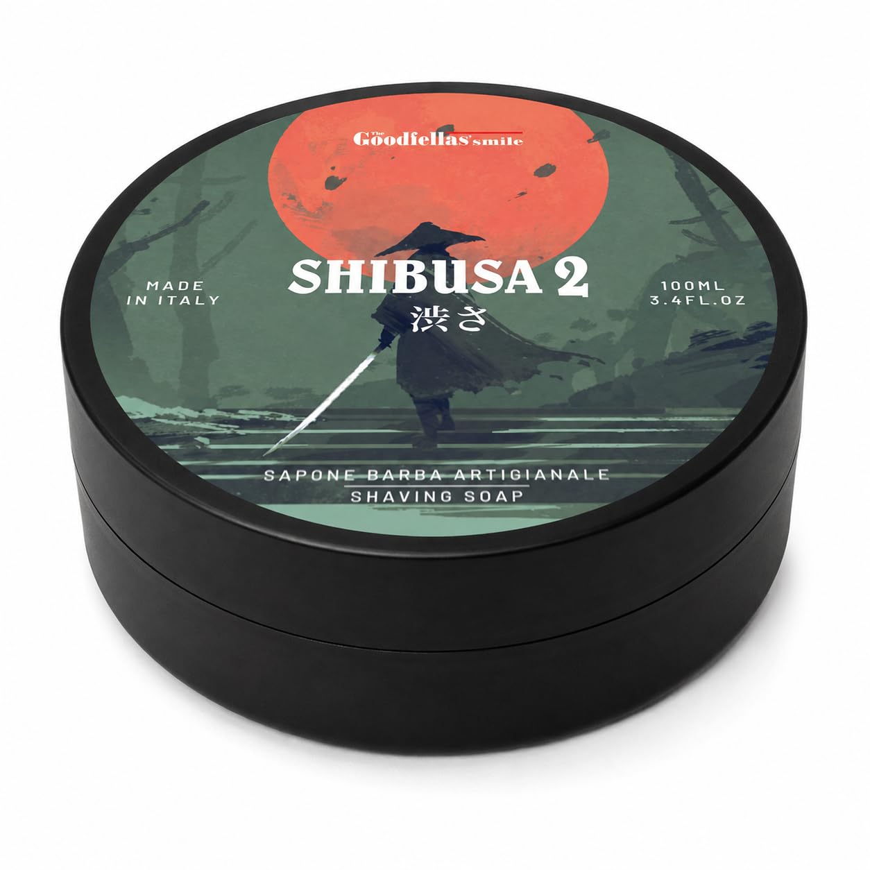 Goodfellas' Smile Shibusa 2 Tallow Shaving Soap, Made in Italy | Builds Dense, Cushioning Lather For Smooth Razor Glide, Scented With Almond, Peach