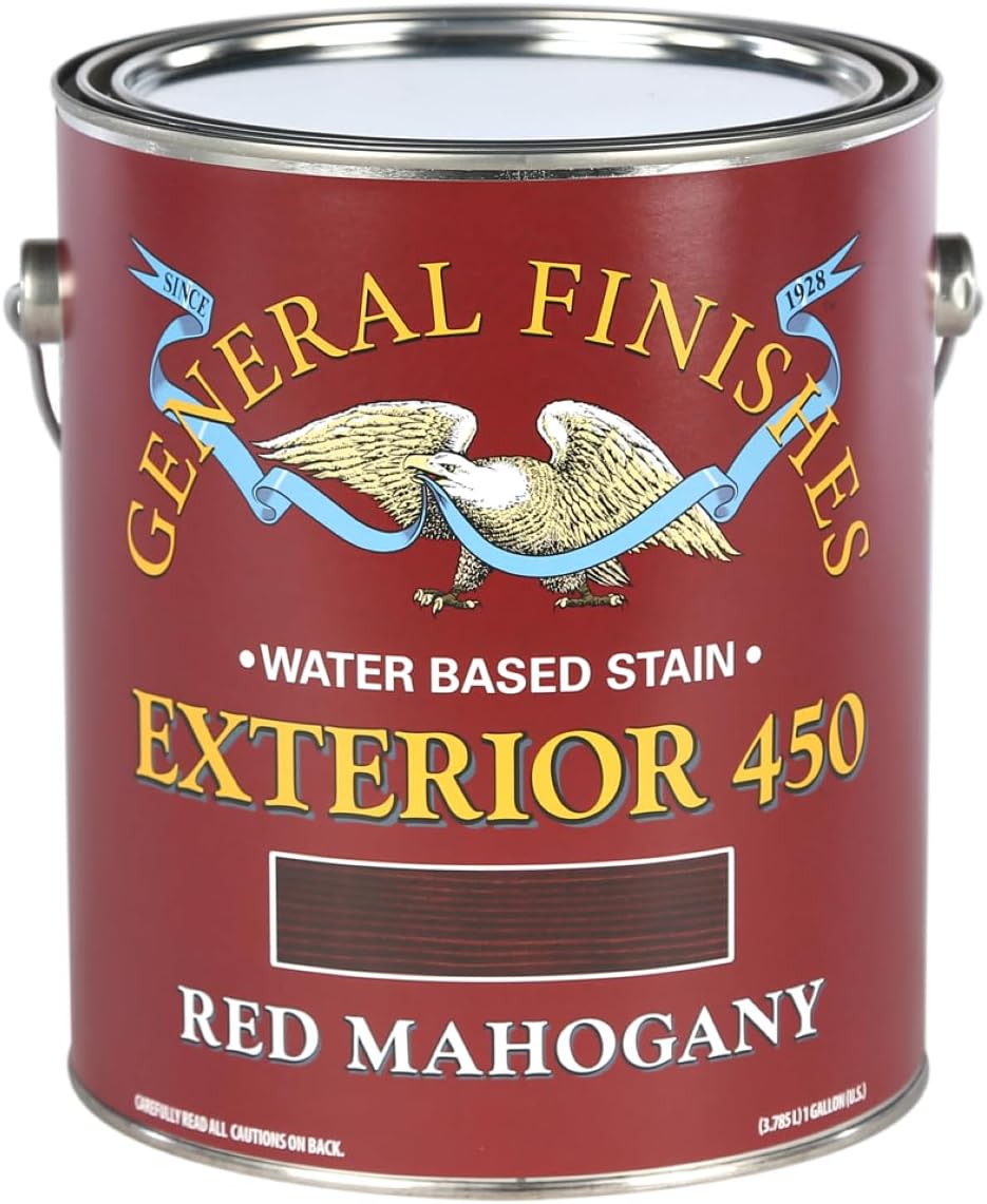 General Finishes Exterior 450 Water Based Wood Stain, 1 Quart, Cedar