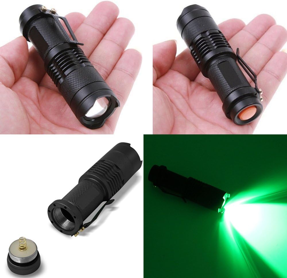 Single Mode Green LED Flashlight, 150 Yard Long Range, High Power, Night Vision, Compact Green Flashlight Torch For Night Observation