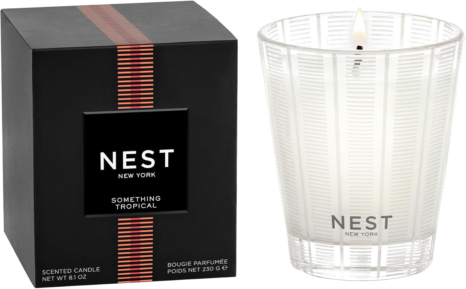 NEST New York Scented Classic Candle, Grapefruit - 8.1 oz - Up to 60-Hour Burn Time - Reusable Glass Vessel
