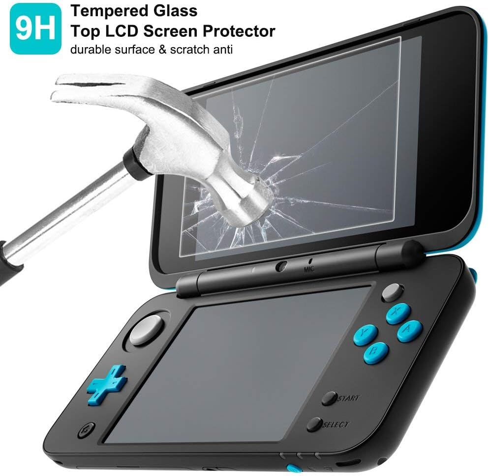 Hard Case Compatible New 2DS XL with 2 Packs Screen Protector, AFUNTA Anti-Scratch Crystal Clear Case