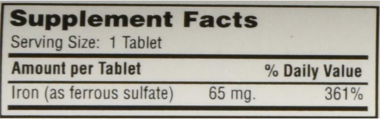 Ferrous Sulfate FC 325mg (5GR) Generic for Feosol Red Tablets 100 Tablets per Bottle 4 Pack Total 400 Tablets by Major Pharmaceuticals