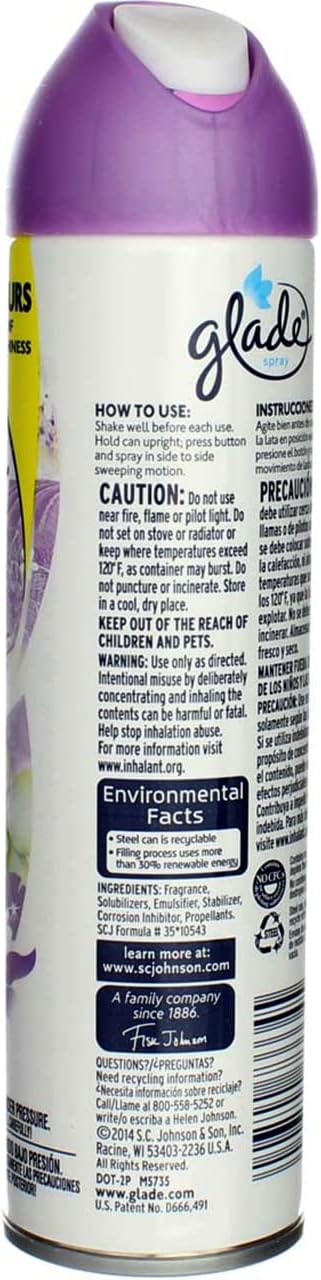 Glade Aerosol Air Freshener, Lavender & Vanilla 8 oz