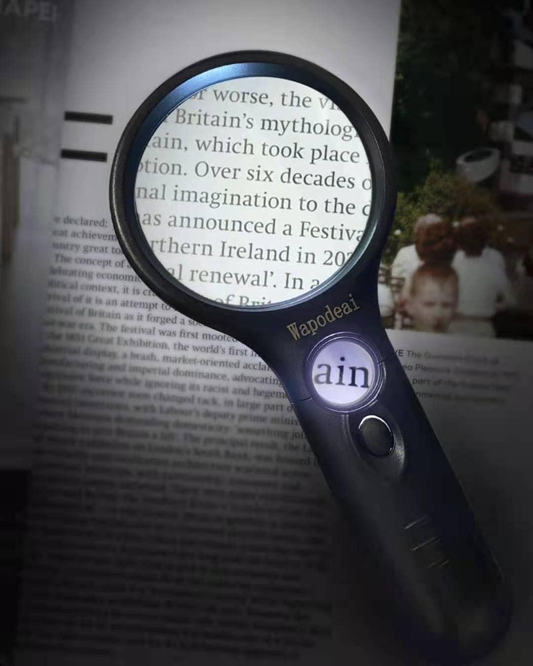 Wapodeai 3X 45X High Magnification, Suitable for Reading