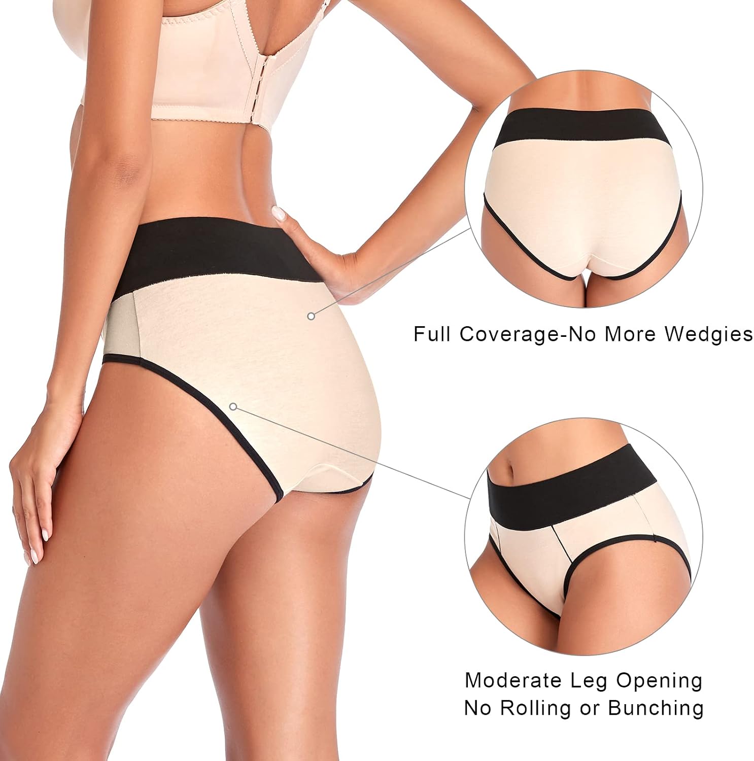 Annenmy Postpartum Underwear Women High Waisted Cotton Underwear Breathable C Section Panties Tummy Control Briefs