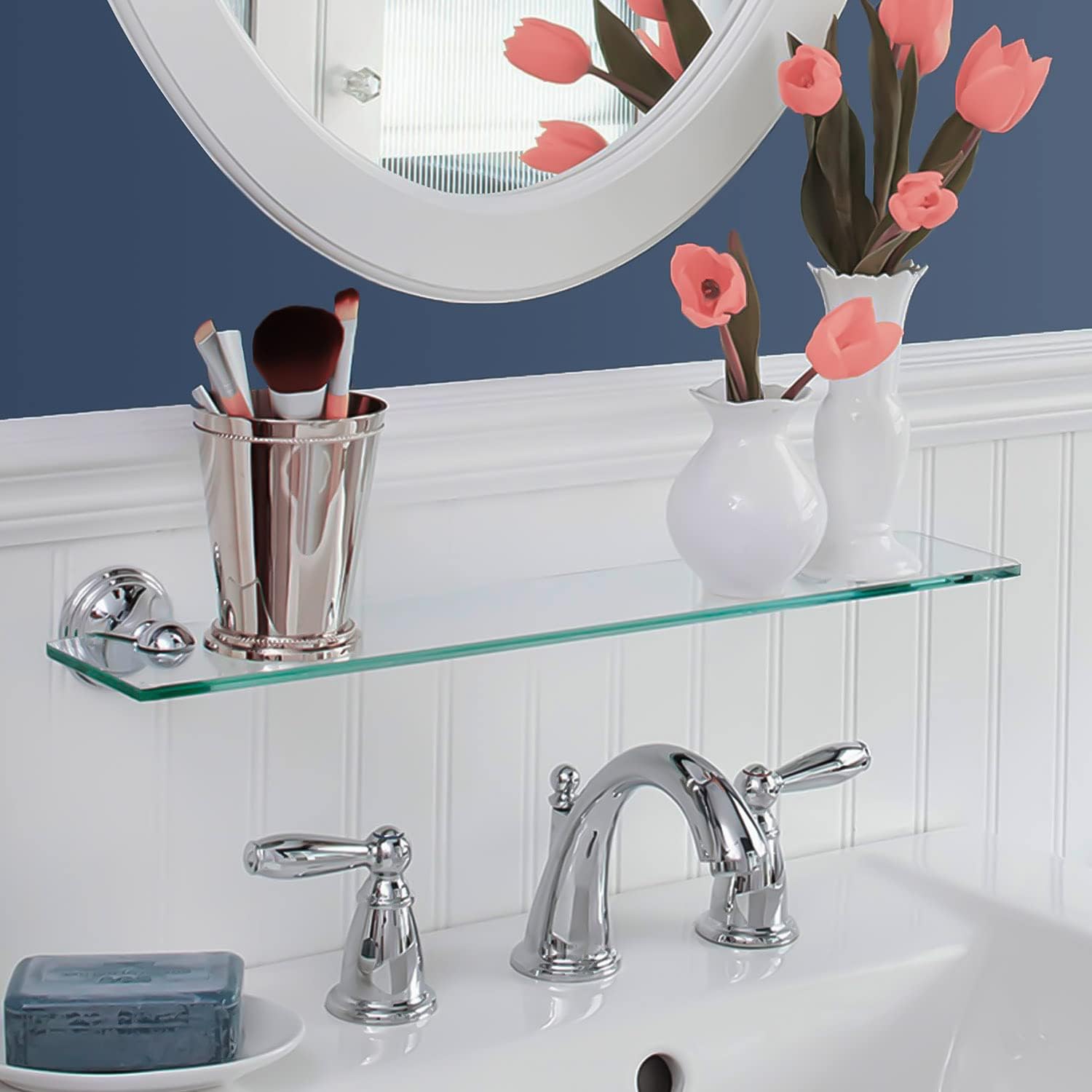 Fab Glass and Mirror Glass Shelf 8" X 30" Clear