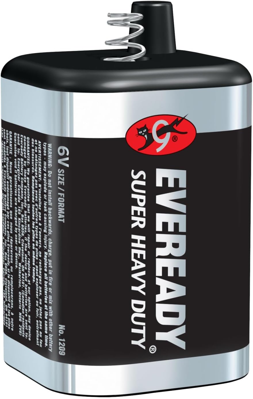 Eveready Super Heavy Duty 1209 6 Volt Spring Lantern Battery