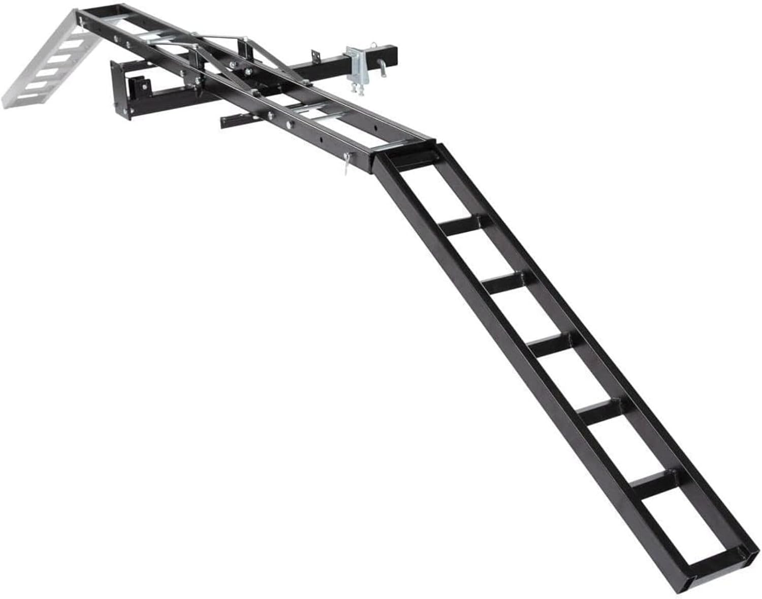 Black Widow Steel Motorcycle Carrier with Ramp for 2-Inch Receiver, 500 lb Capacity - Hitch-Mounted Dirt Bike and Scooter Hauler with Grit-Coated Track and Anti-Rattle Device for SUVs and Trucks