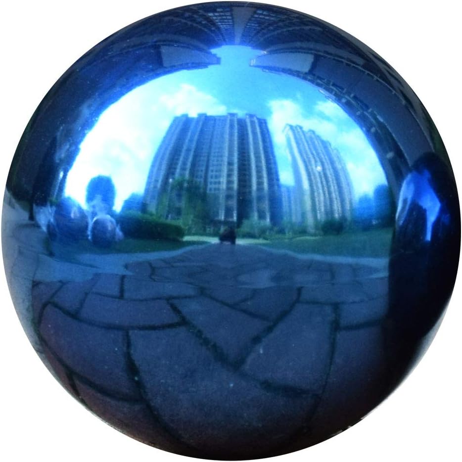 10 inch Gazing Ball, Blue Garden Sphere Mirror Globe Ball, Paint from Stainless Steel Hollow Ball, Polished Reflective Smooth Ball