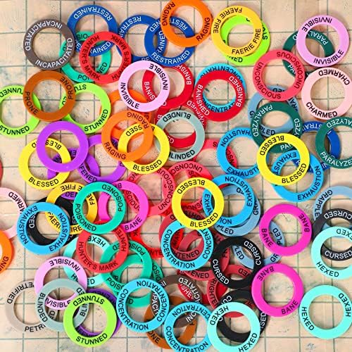 ALIZERO DND Condition Rings with AOE Spell Template Set