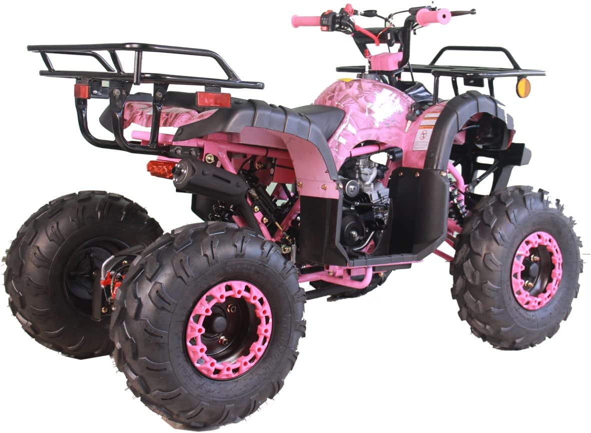 X-PRO 125cc ATV 4 Wheels Quad 125 ATV Quads with LED Lights, Big 19"/18" Tires!（Army Black）