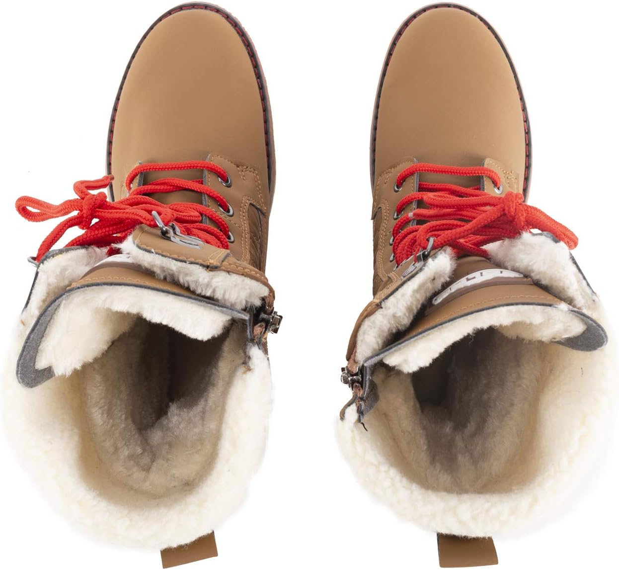 POLAR Womens Faux Fur Warm Thermal Waterproof Outdoor Walking Snow Winter Rubber Sole Calf Boots