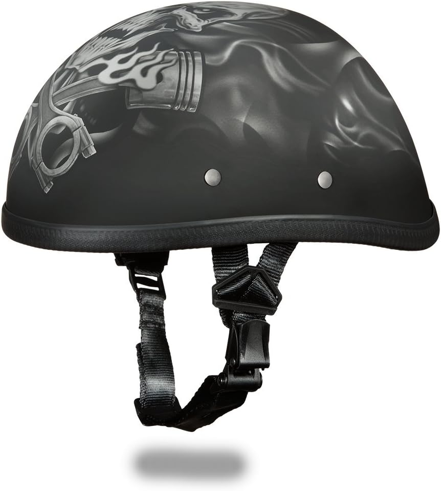 Daytona Helmets Graphics Bicycle Helmets for Men - Novelty Half Helmet with Breathable Liner - Retro Skull Cap – Eagle Headgear with Head Wrap