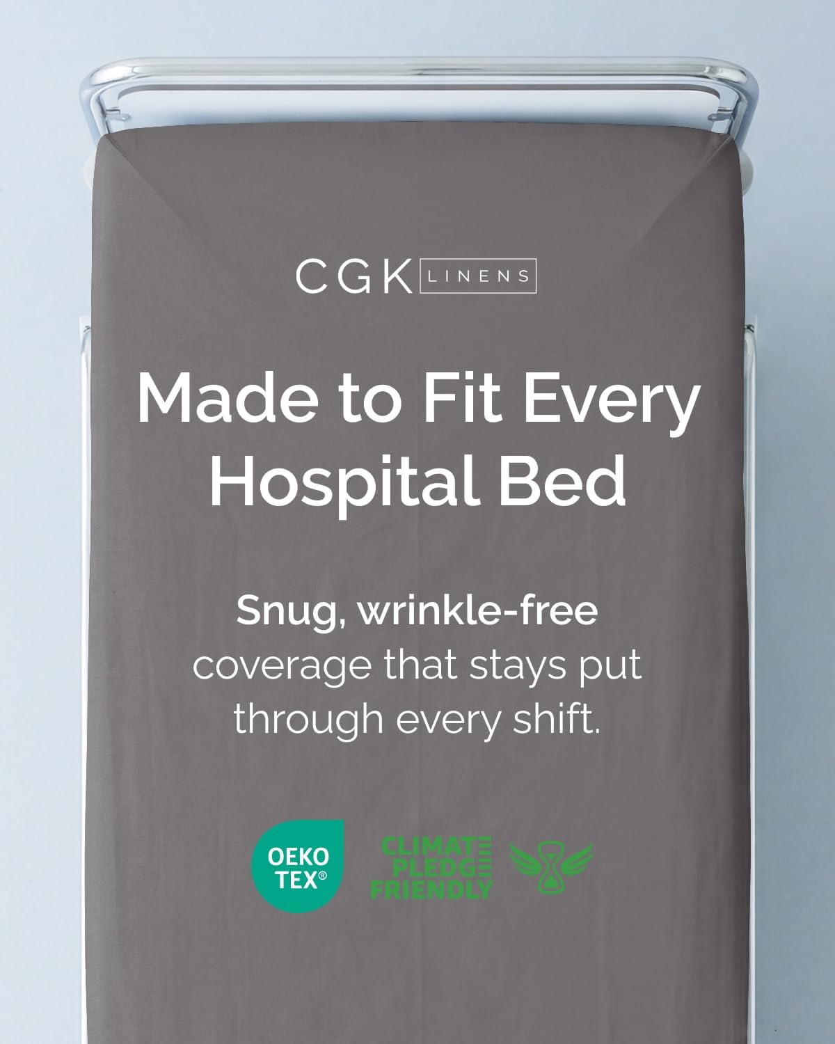 Fitted Hospital Bed Sheet - Hospital Bed Sheets for Home Use - Dark Grey | Ultra-Soft Brushed Microfiber Bedding with 16 Inch Deep Pockets, Extra Long 36 x 84 Fit, Breathable, Cooling and Wrinkle Free