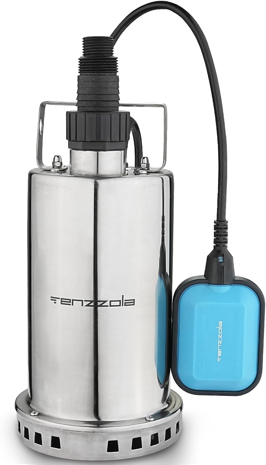 Sump Pump, 1/3 HP 1850GPH Automatic Submersible Utility Water Pump, Portable Electric Low Level Drain Water Removal Pump with Sensor Switch for Swimming Pool Basement Garden Pond Draining