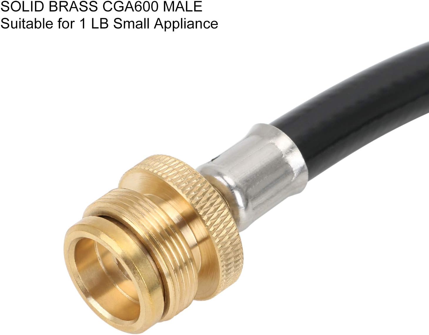 STYDDI 1lb to 20lb Propane Adapter Hose with Gauge, 4FT Propane Hose Converter Kit 1 lb to 20 lb for Weber Q Grill, Coleman Camp Stove