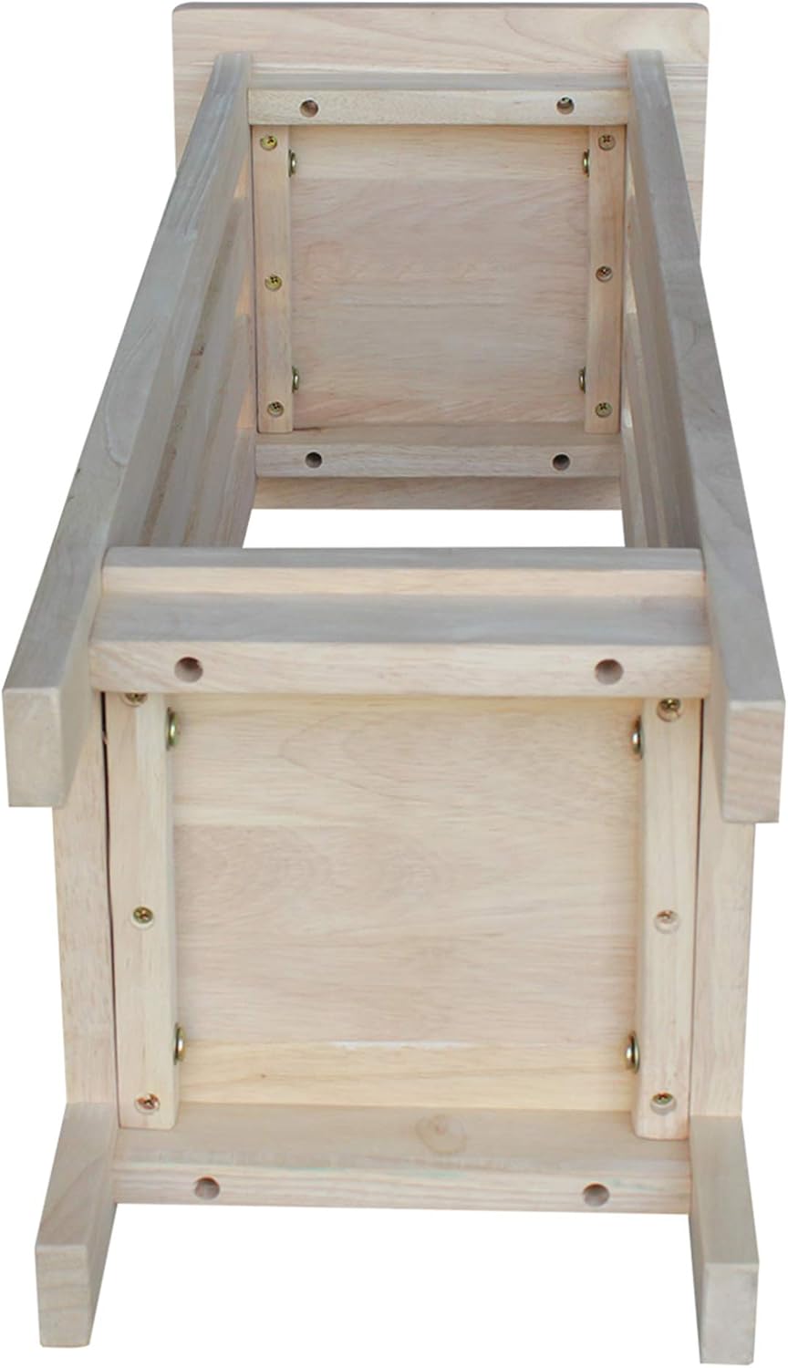 IC International Concepts Solid Wood Mission Plant Stand, Unfinished