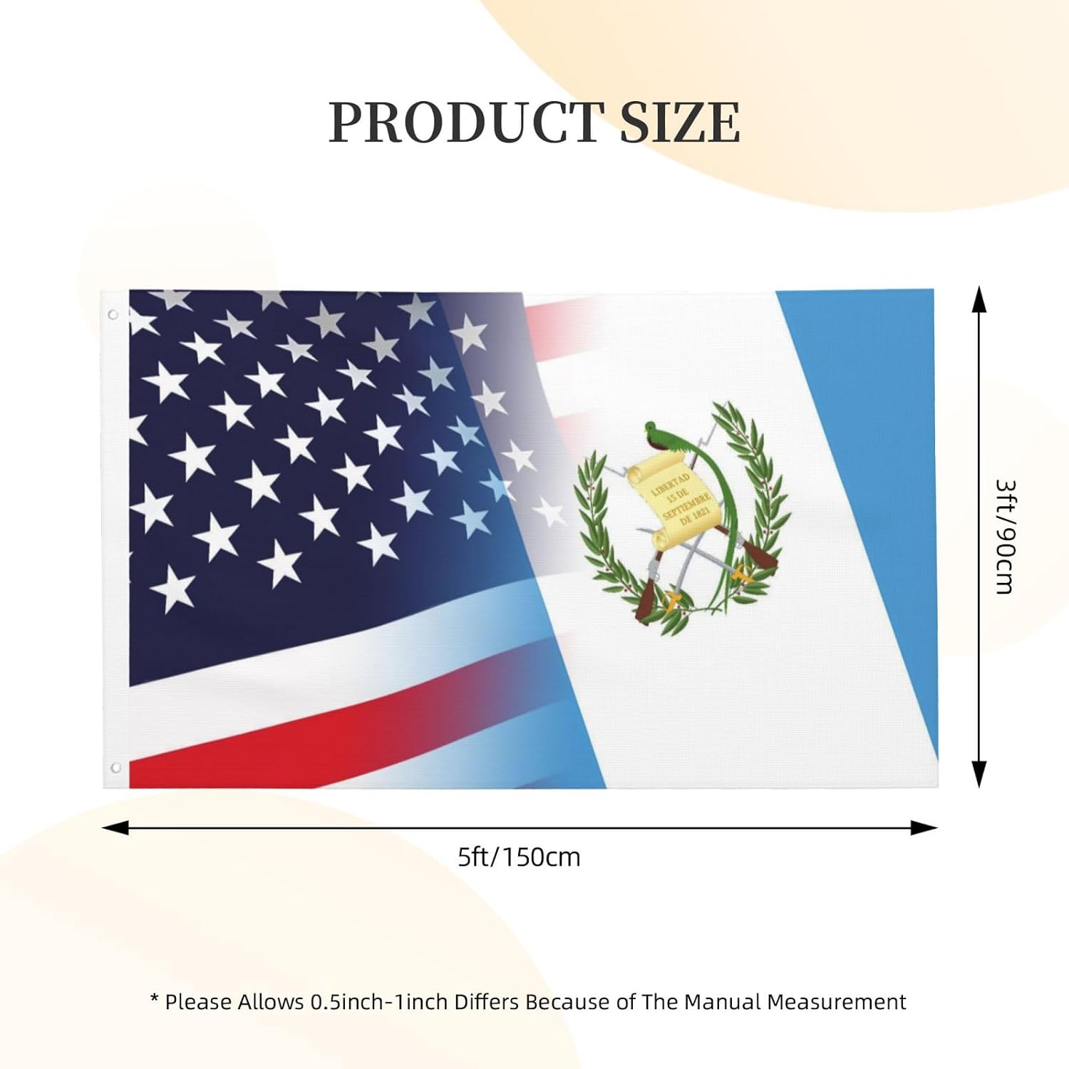 Nicaragua Nicaraguan And American Flag America USA 3x5 Ft Patriotic Banner Outdoor Indoor Decoration National Flags for Garden Car Yard Outside Decor