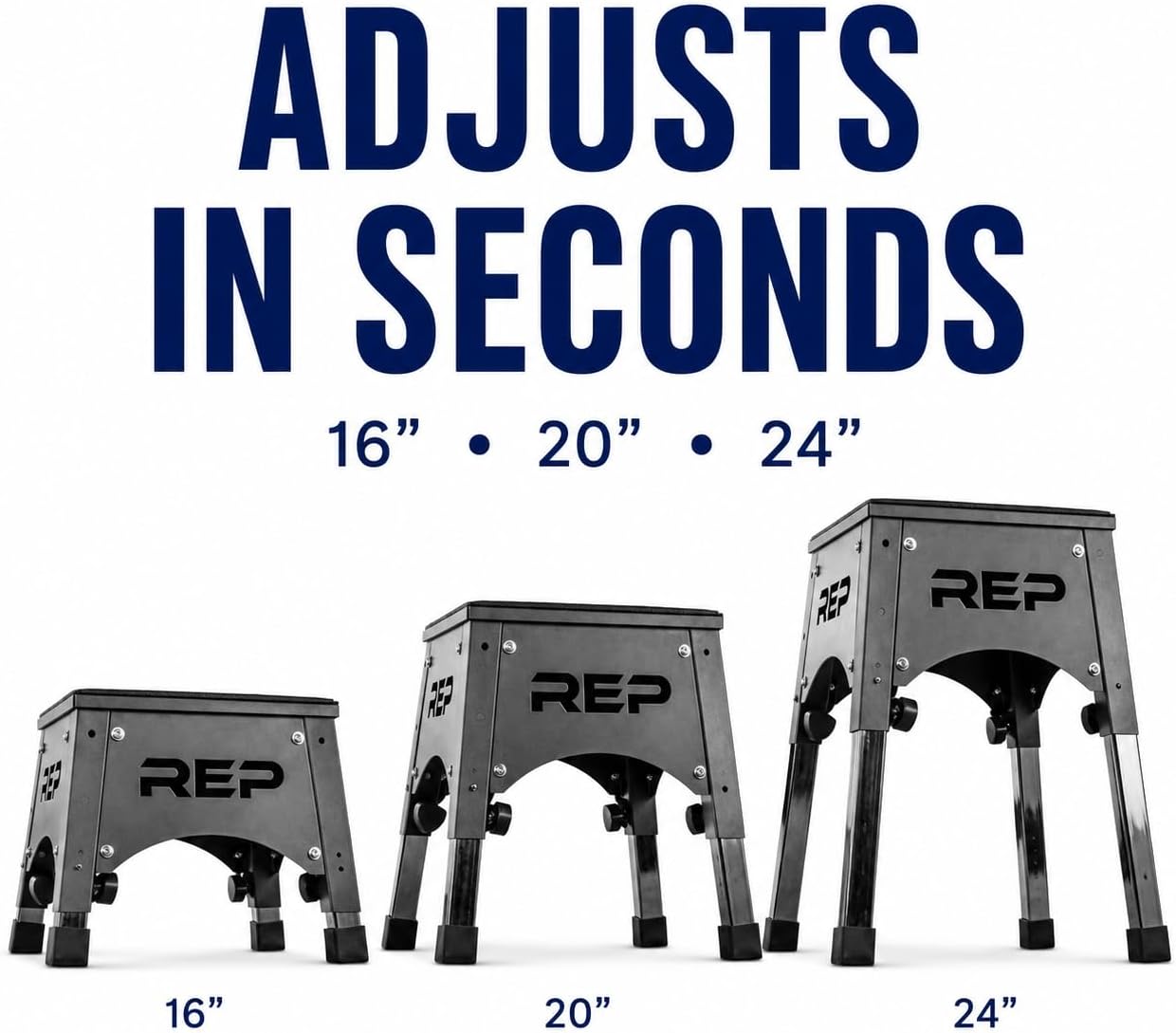 REP Adjustable Plyo Box | Metal Jump Platform | Home Gym Exercise Step | Plyometric Training Equipment | Fitness Workout Bench | Assembled Steel