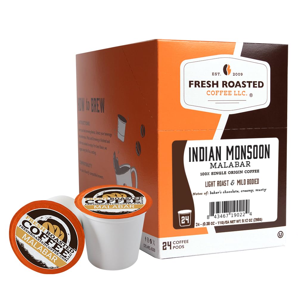 Fresh Roasted Coffee, Organic Colombian K-Cup Pods for Keurig Brewers, Medium Roast, USDA Organic, Kosher, 24 Count (Pack of 3)