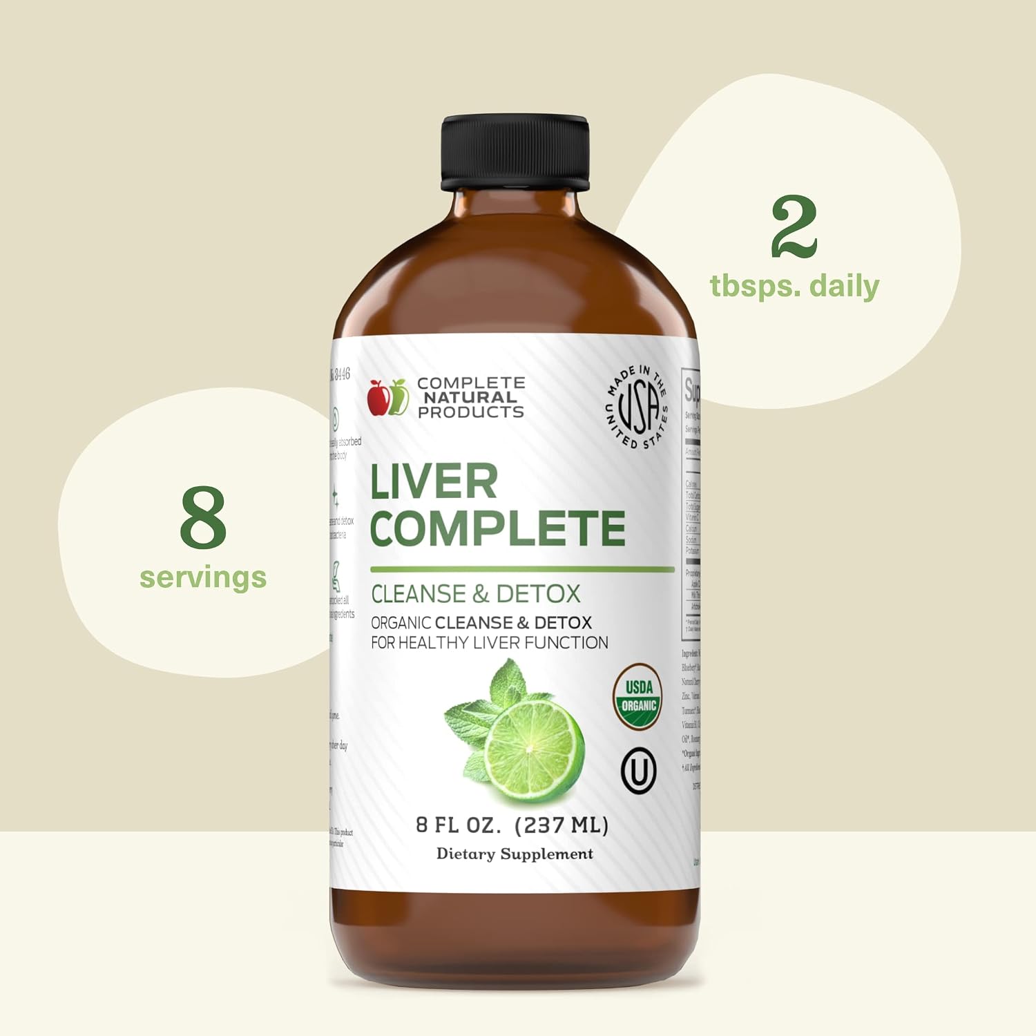 CNP | Liver Complete Liquid 8oz - Milk Thistle Chanca Piedra Detox Aid | Organic liver cleanse liquid with milk thistle, dandelion and chanca piedra for detox support and easy absorbing herbal aid