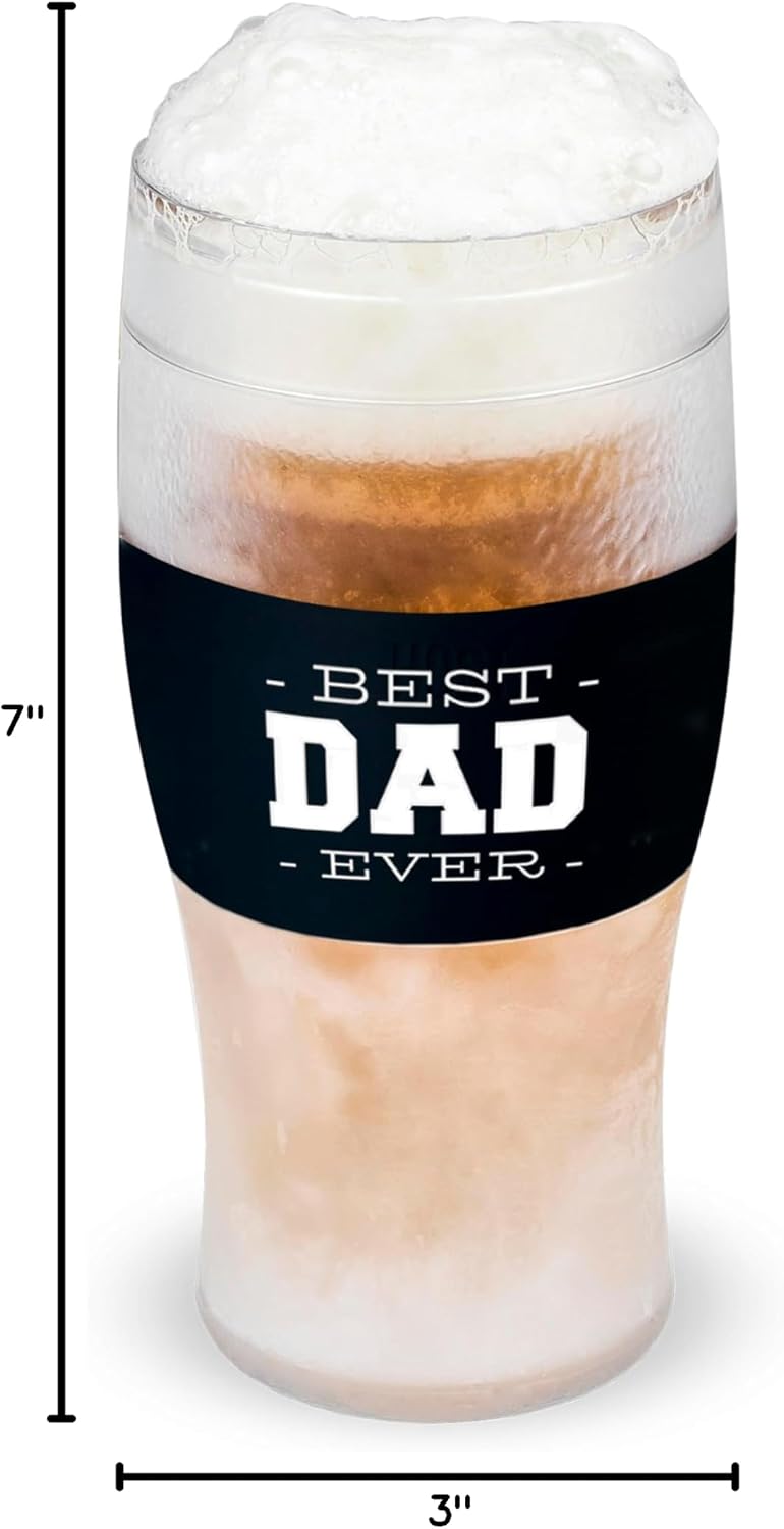 Host FREEZE Beer Glasses, Frozen Beer Mugs, Freezable Pint Glass Set, Insulated Pint Glass to Keep Your Drinks Cold, Double Walled Insulated Glasses