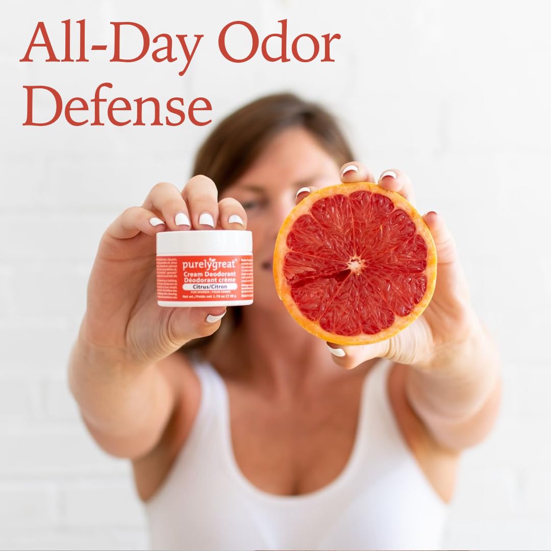 Purelygreat Natural Unscented Cream Deodorant for Women & Men | Aluminum Free Deodorant Women & Men | Vegan & Long Lasting Odor Control | Chemicals, Parabens, BPA & Cruelty Free | 1.76 oz