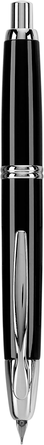PILOT Vanishing Point Collection Refillable & Retractable Fountain Pen, Matte Black Barrel, Blue Ink, Fine Nib (60580)